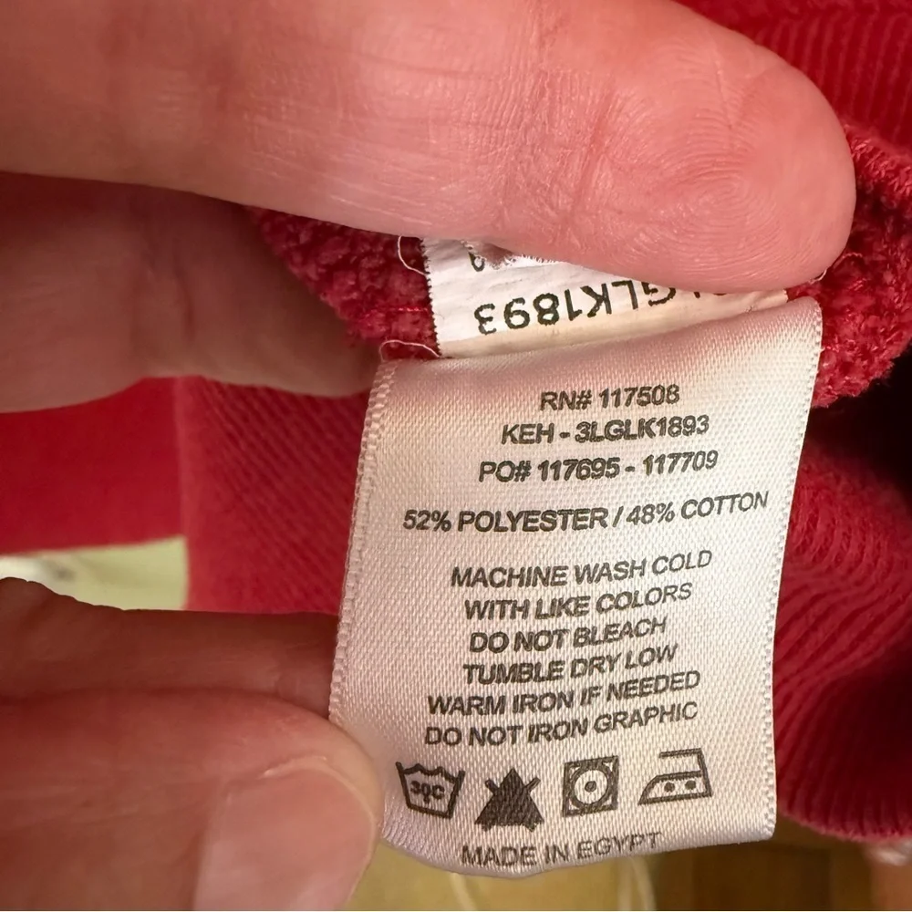 Levi's Red Hoodie unisex lightweight terry cloth size L